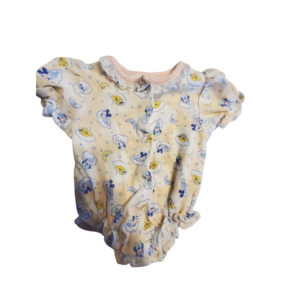 Disney Babies romper 6-9 months vintage Minnie Mickey Mouse lace
